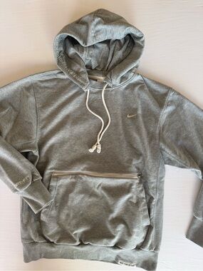 Nike Standard Issue Dri-Fit Hoodie Gray Zip Pocket Streetwear Small